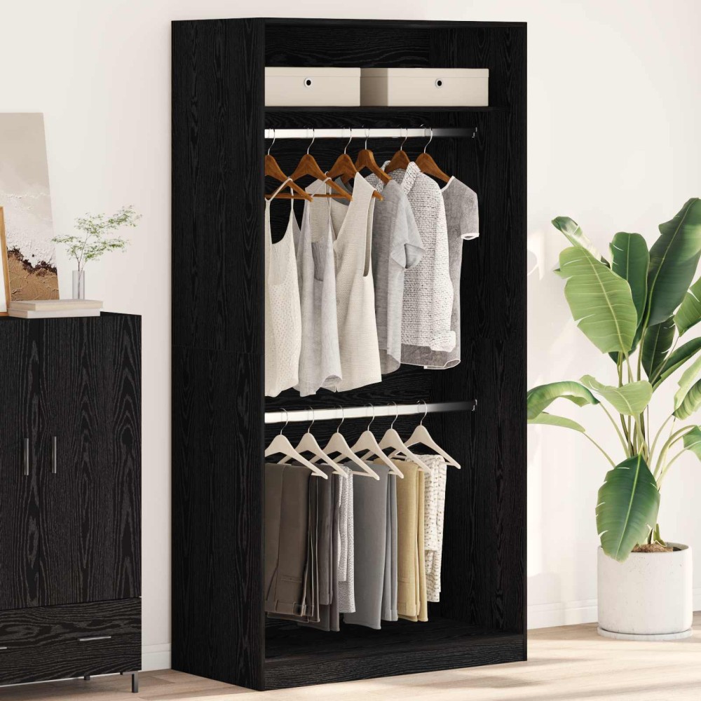 vidaXL Ντουλάπι Μαύρη Οξυά 100 x 50 x 200 cm Επεξεργασμένο Ξύλο