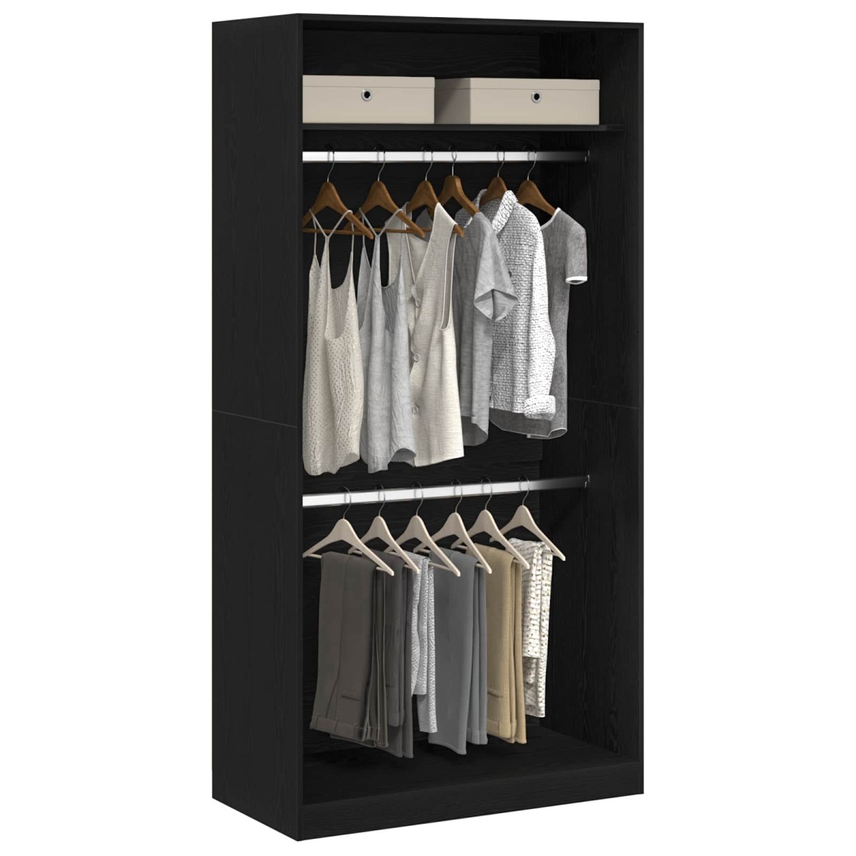 vidaXL Ντουλάπι Μαύρη Οξυά 100 x 50 x 200 cm Επεξεργασμένο Ξύλο