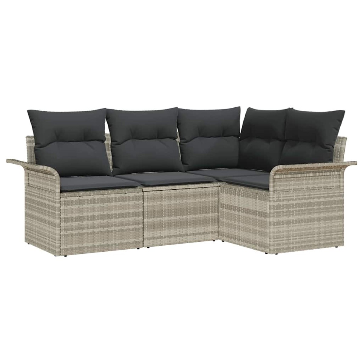 vidaXL Σετ Καναπέ Κήπου 4 τμχ. Ανοιχτό γκρι συνθετικό ρατάν