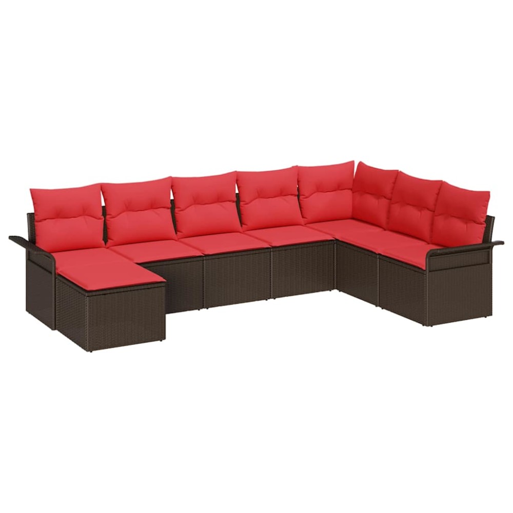 vidaXL Σετ Καναπέ Κήπου 8 τμχ. Καφέ συνθετικό ρατάν
