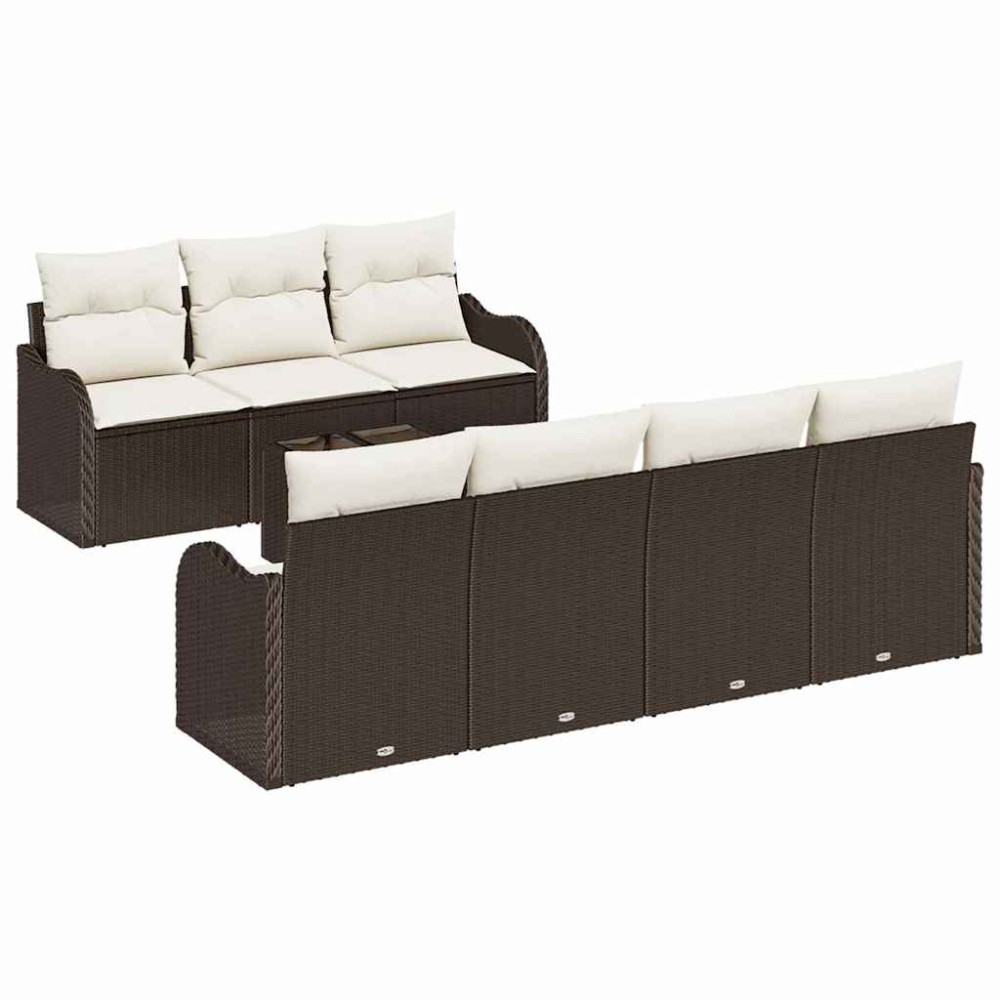 vidaXL Σετ Καναπέ Κήπου Καφέ 55 x 55 x 37 εκ συνθετικό ρατάν