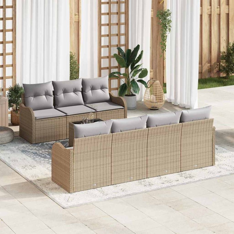 vidaXL Σετ Καναπέ Κήπου Μπεζ 55 x 55 x 37 εκ συνθετικό ρατάν