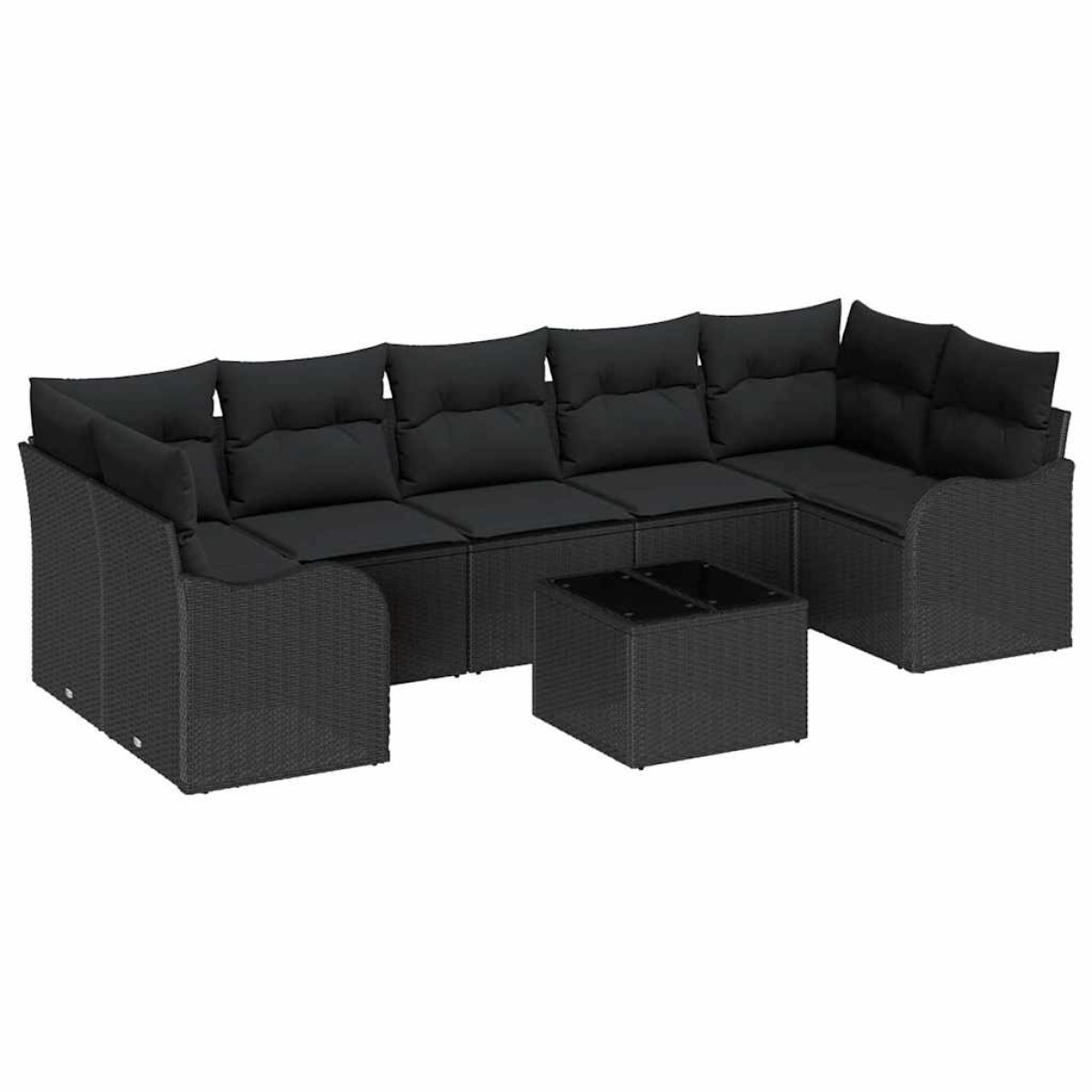 vidaXL Σετ Καναπέ Κήπου Μαύρο 55 x 55 x 37 εκ συνθετικό ρατάν
