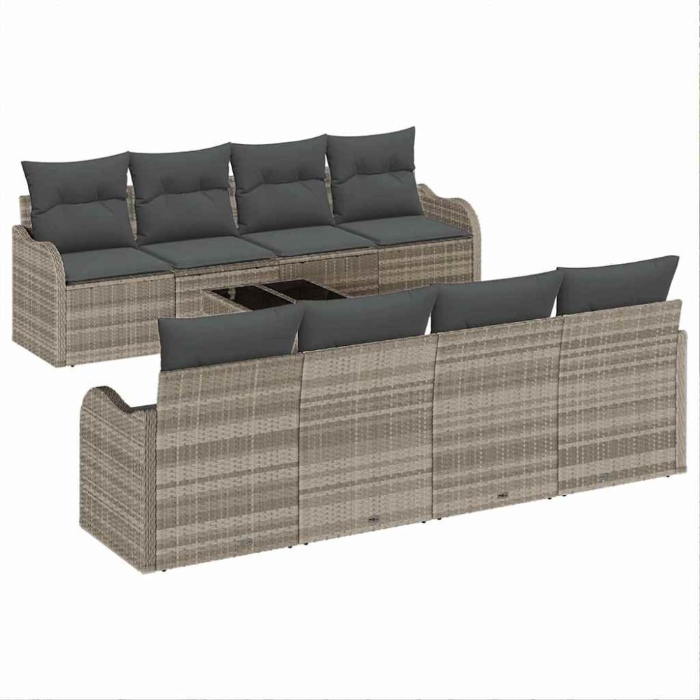 vidaXL Σετ Καναπέ Κήπου Ανοιχτό γκρι 55 x 55 x 37 εκ συνθετικό ρατάν