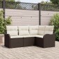 vidaXL Σετ Καναπέ Κήπου Καφέ συνθετικό ρατάν