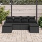 vidaXL Σετ Καναπέ Κήπου με μαξιλάρι 6 pcs Μαύρο Πολυ ράταν