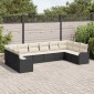 vidaXL Σετ Καναπέ Κήπου Μαύρο 344 x 177,5 x 85 εκ συνθετικό ρατάν