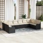 vidaXL Σετ Καναπέ Κήπου Μαύρο 344 x 177,5 x 85 εκ συνθετικό ρατάν