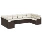 vidaXL Σετ Καναπέ Κήπου Καφέ 344 x 177,5 x 85 εκ συνθετικό ρατάν