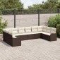 vidaXL Σετ Καναπέ Κήπου Καφέ 344 x 177,5 x 85 εκ συνθετικό ρατάν