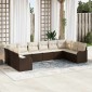 vidaXL Σετ Καναπέ Κήπου Καφέ 344 x 177,5 x 85 εκ συνθετικό ρατάν