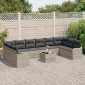 vidaXL Σετ Καναπέ Κήπου Ανοιχτό γκρι 55 x 55 x 37 εκ συνθετικό ρατάν