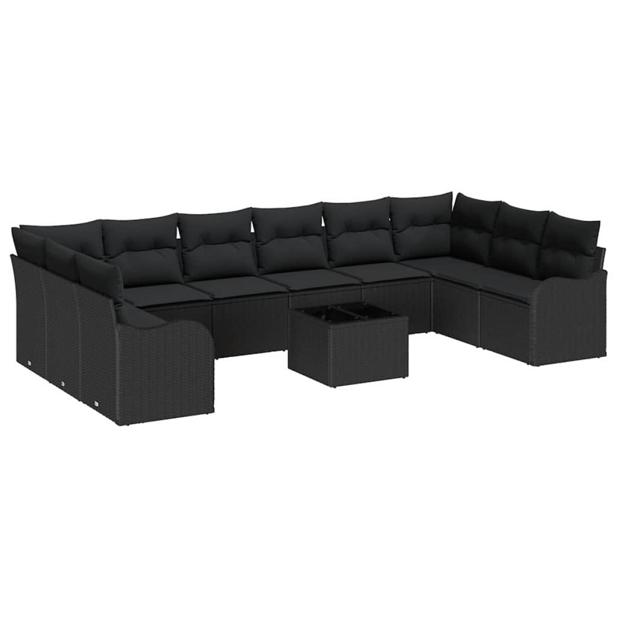 vidaXL Σετ Καναπέ Κήπου Μαύρο 55 x 55 x 37 εκ συνθετικό ρατάν
