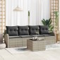 vidaXL Σετ Καναπέ Κήπου Ανοιχτό γκρι 55 x 55 x 37 εκ συνθετικό ρατάν