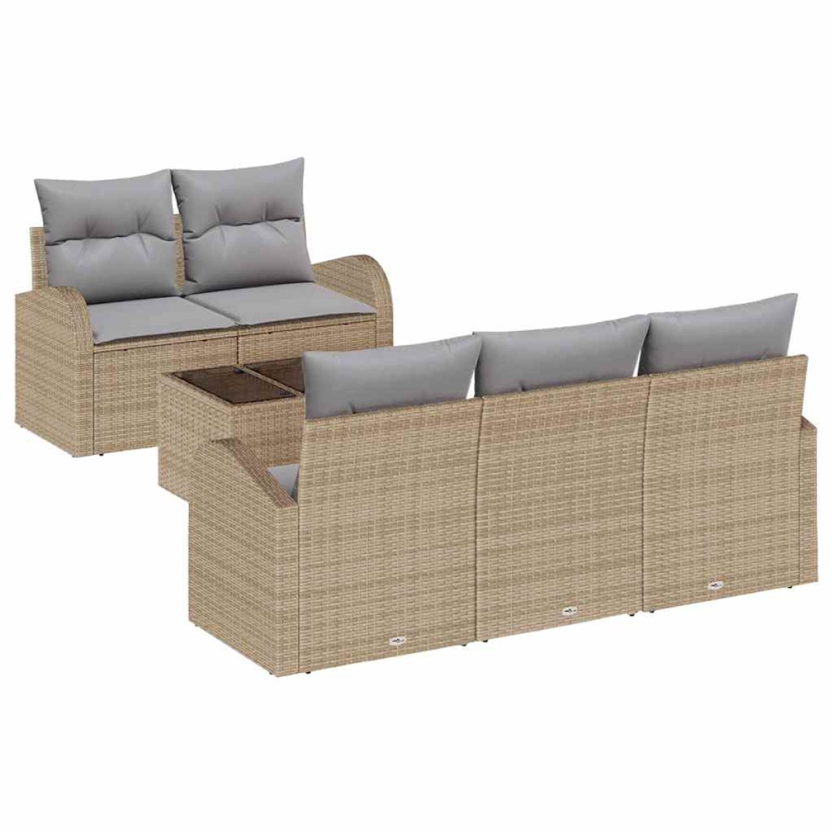 vidaXL Σετ Καναπέ Κήπου Μπεζ 55 x 55 x 37 εκ συνθετικό ρατάν
