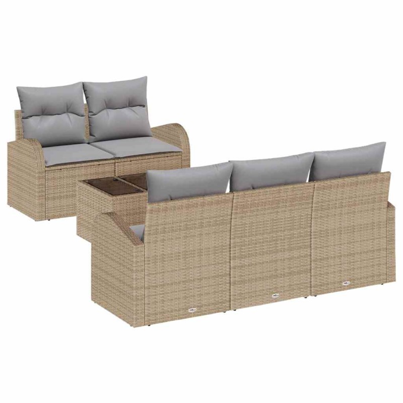 vidaXL Σετ Καναπέ Κήπου Μπεζ 55 x 55 x 37 εκ συνθετικό ρατάν