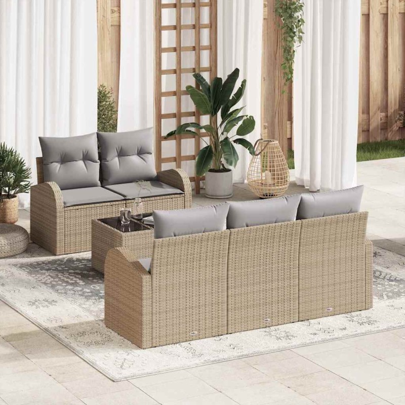 vidaXL Σετ Καναπέ Κήπου Μπεζ 55 x 55 x 37 εκ συνθετικό ρατάν