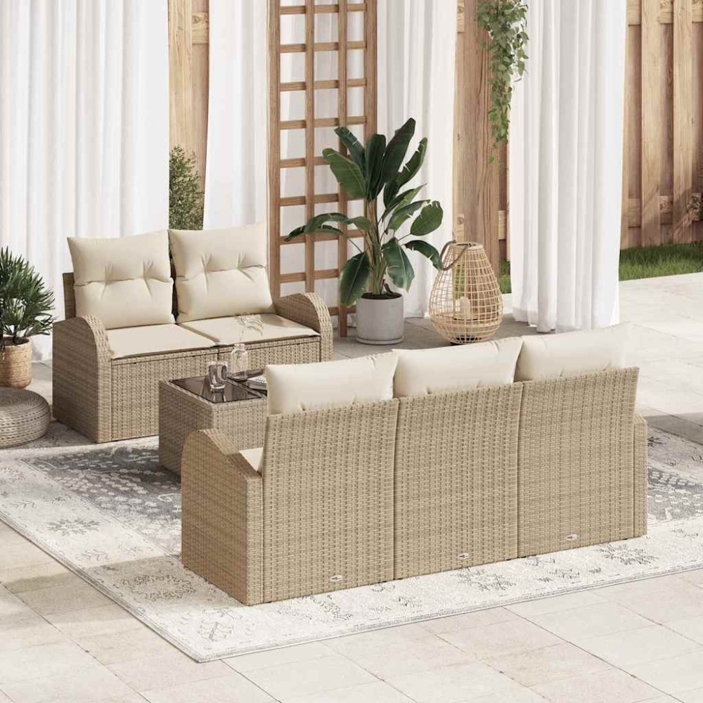 vidaXL Σετ Καναπέ Κήπου Μπεζ 55 x 55 x 37 εκ συνθετικό ρατάν