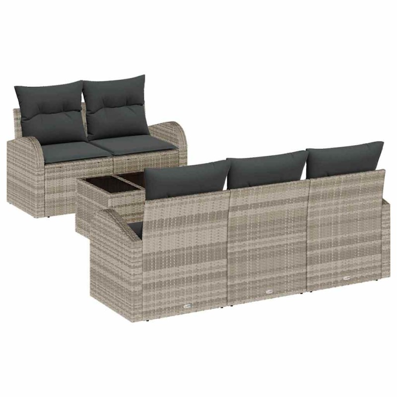 vidaXL Σετ Καναπέ Κήπου Ανοιχτό γκρι 55 x 55 x 37 εκ συνθετικό ρατάν