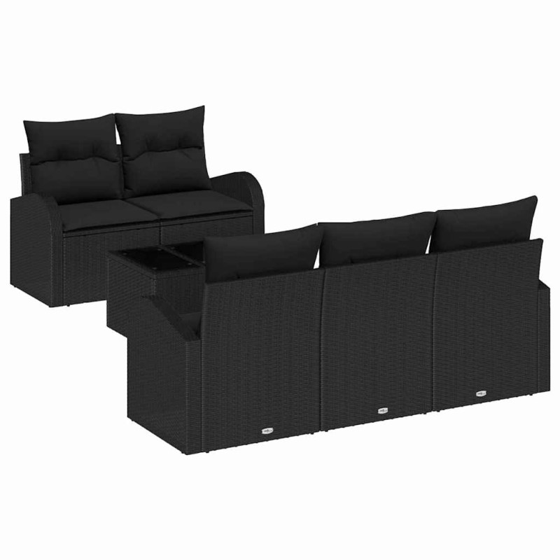 vidaXL Σετ Καναπέ Κήπου Μαύρο 55 x 55 x 37 εκ συνθετικό ρατάν