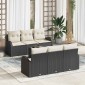 vidaXL Σετ Καναπέ Κήπου Μαύρο 55 x 55 x 37 εκ συνθετικό ρατάν