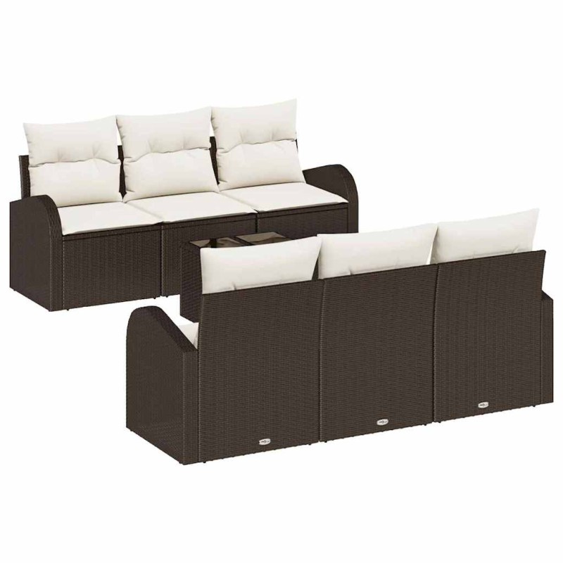 vidaXL Σετ Καναπέ Κήπου Καφέ 55 x 55 x 37 εκ συνθετικό ρατάν