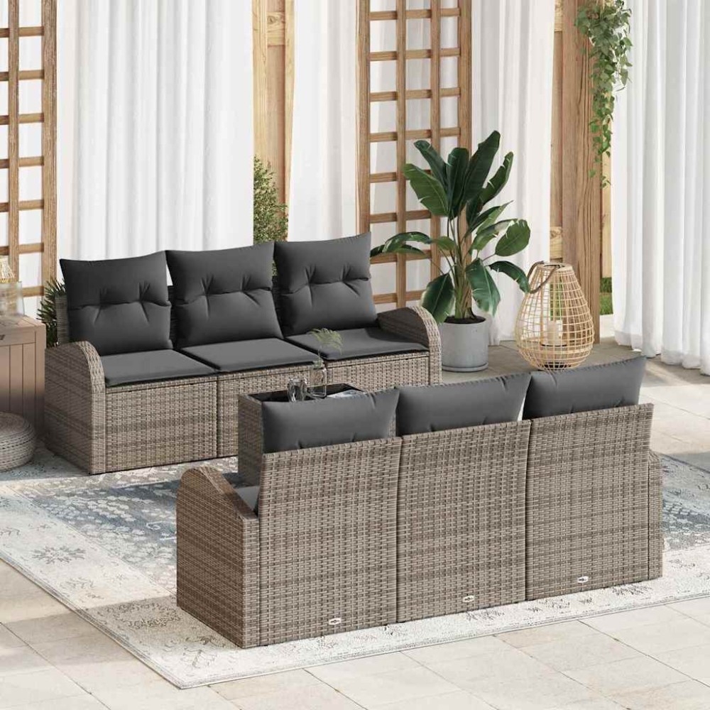 vidaXL Σετ Καναπέ Κήπου Γκρι 55 x 55 x 37 εκ συνθετικό ρατάν