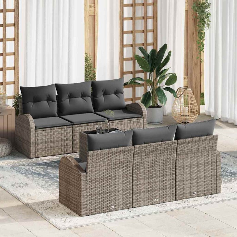 vidaXL Σετ Καναπέ Κήπου Γκρι 55 x 55 x 37 εκ συνθετικό ρατάν