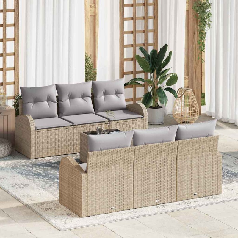 vidaXL Σετ Καναπέ Κήπου Μπεζ 55 x 55 x 37 εκ συνθετικό ρατάν