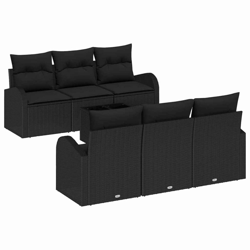 vidaXL Σετ Καναπέ Κήπου Μαύρο 55 x 55 x 37 εκ συνθετικό ρατάν