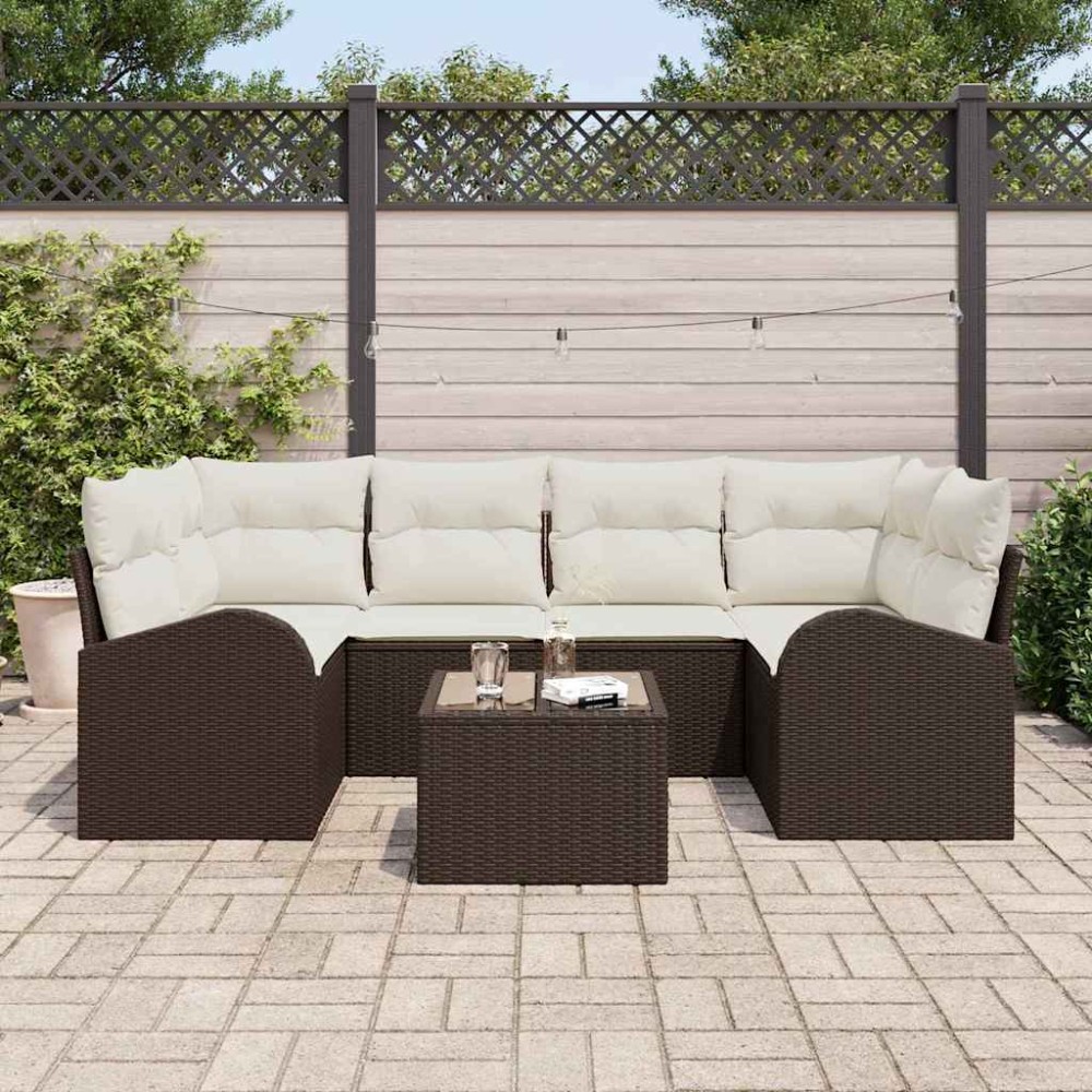 vidaXL Σετ Καναπέ Κήπου Καφέ 55 x 55 x 37 εκ συνθετικό ρατάν