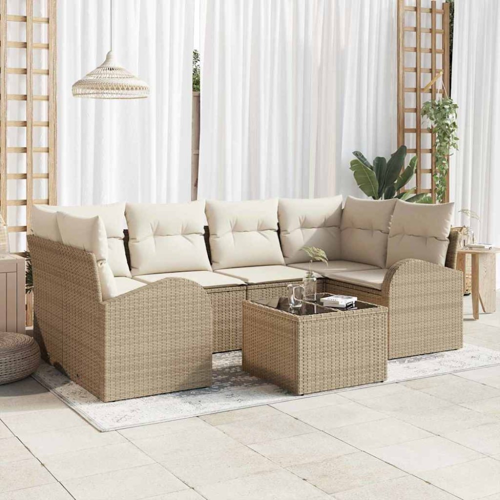 vidaXL Σετ Καναπέ Κήπου Μπεζ 55 x 55 x 37 εκ συνθετικό ρατάν
