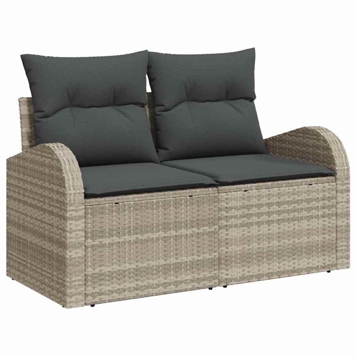 vidaXL Σετ Καναπέ Κήπου Ανοιχτό γκρι 55 x 55 x 37 εκ συνθετικό ρατάν