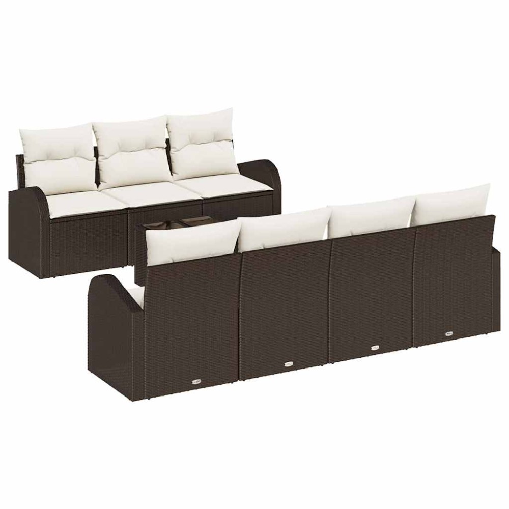 vidaXL Σετ Καναπέ Κήπου Καφέ 55 x 55 x 37 εκ συνθετικό ρατάν