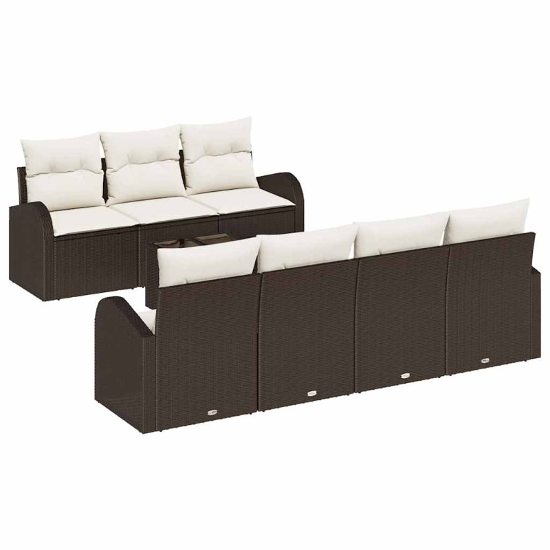 vidaXL Σετ Καναπέ Κήπου Καφέ 55 x 55 x 37 εκ συνθετικό ρατάν