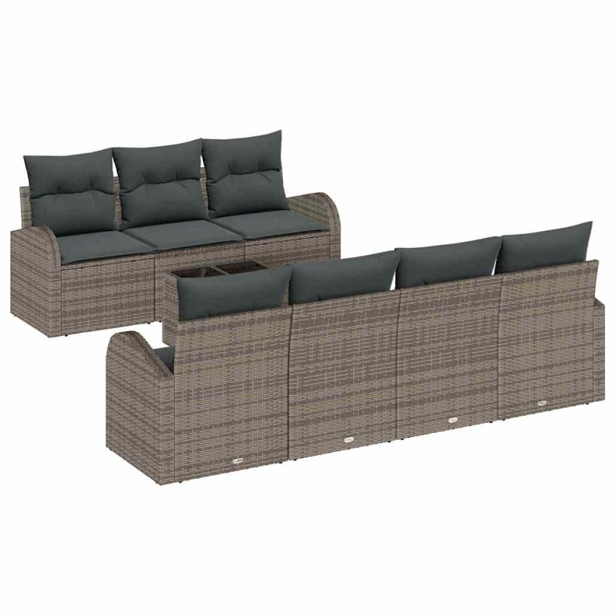 vidaXL Σετ Καναπέ Κήπου Γκρι 55 x 55 x 37 εκ συνθετικό ρατάν
