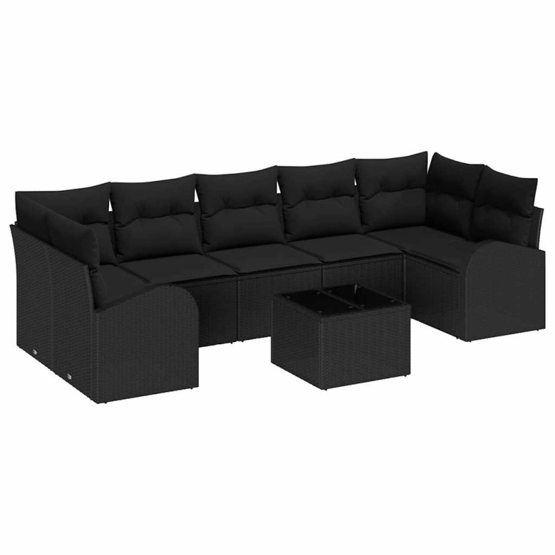 vidaXL Σετ Καναπέ Κήπου Μαύρο 55 x 55 x 37 εκ συνθετικό ρατάν