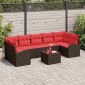 vidaXL Σετ Καναπέ Κήπου Καφέ και Κόκκινο 55 x 55 x 37 εκ