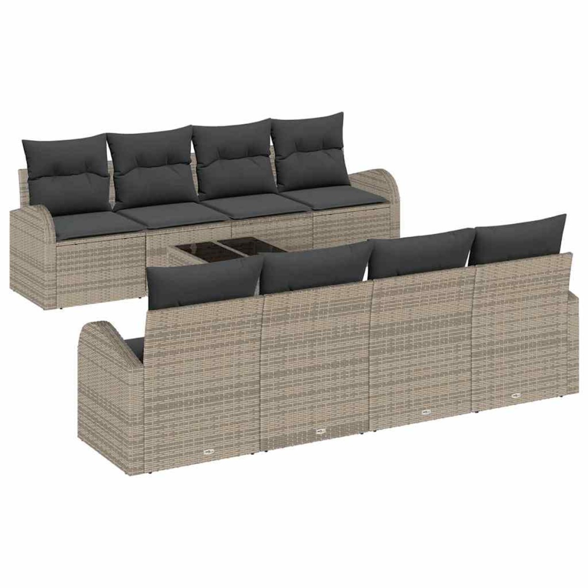 vidaXL Σετ Καναπέ Κήπου Γκρι 55 x 55 x 37 εκ συνθετικό ρατάν