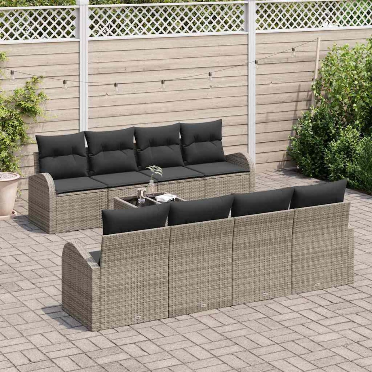 vidaXL Σετ Καναπέ Κήπου Γκρι 55 x 55 x 37 εκ συνθετικό ρατάν
