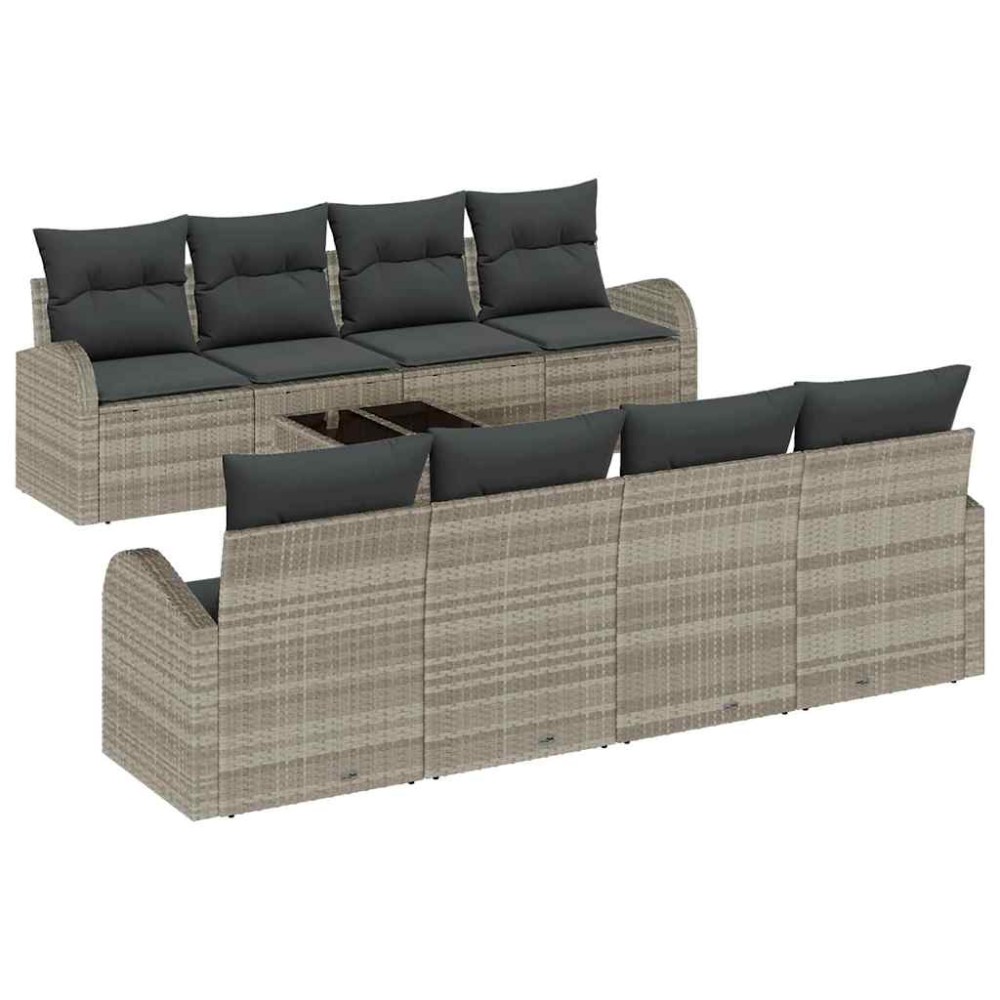 vidaXL Σετ Καναπέ Κήπου Ανοιχτό γκρι 55 x 55 x 37 εκ συνθετικό ρατάν