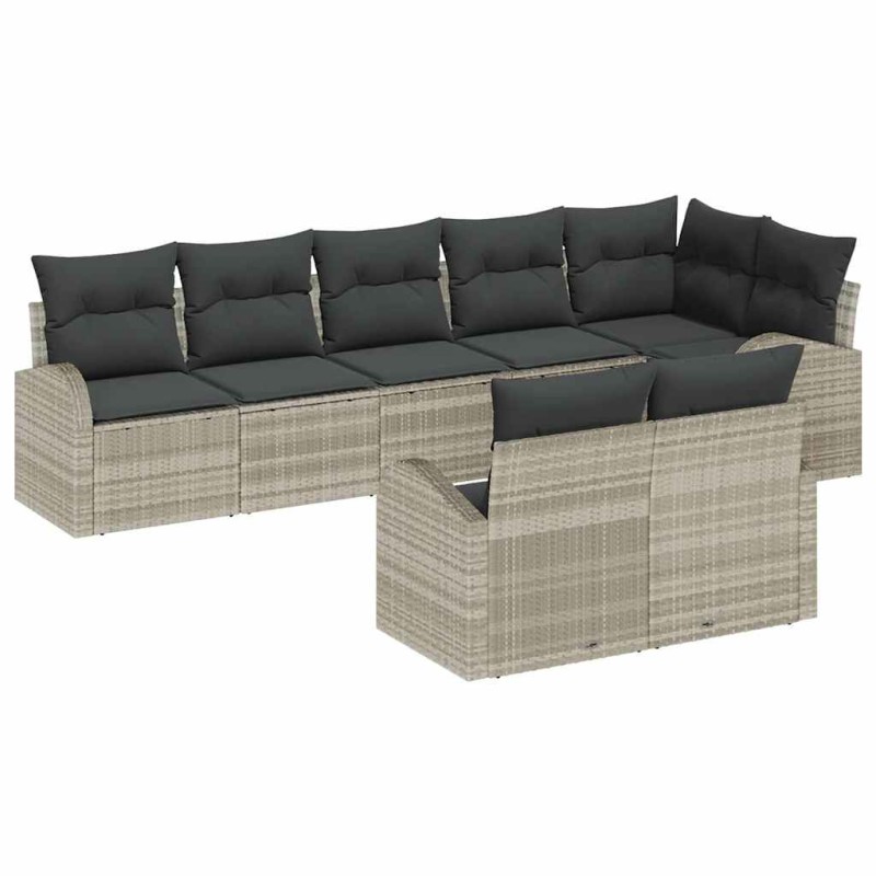 vidaXL Σετ Καναπέ Κήπου Ανοιχτό γκρι 55 x 55 x 37 εκ συνθετικό ρατάν
