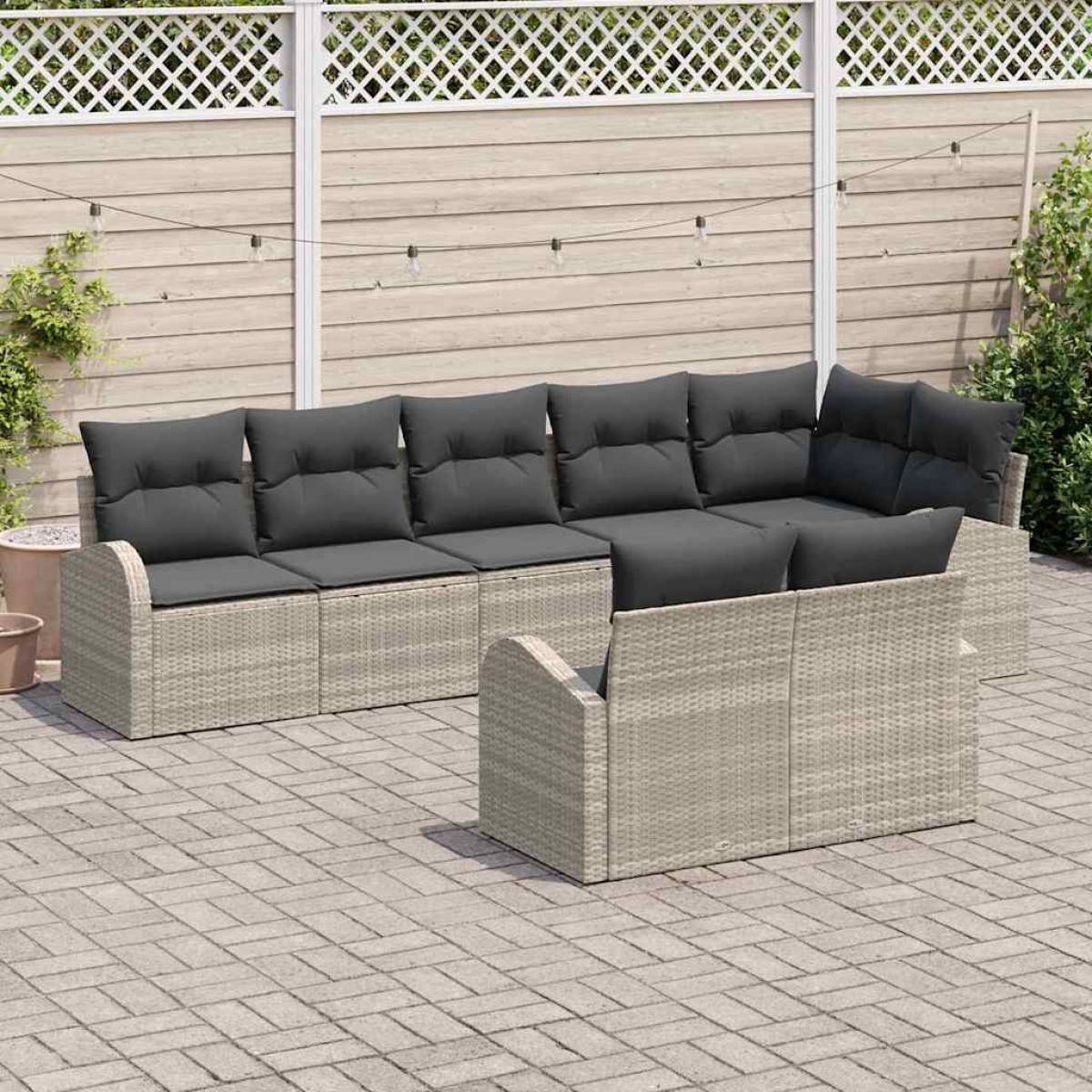 vidaXL Σετ Καναπέ Κήπου Ανοιχτό γκρι 55 x 55 x 37 εκ συνθετικό ρατάν