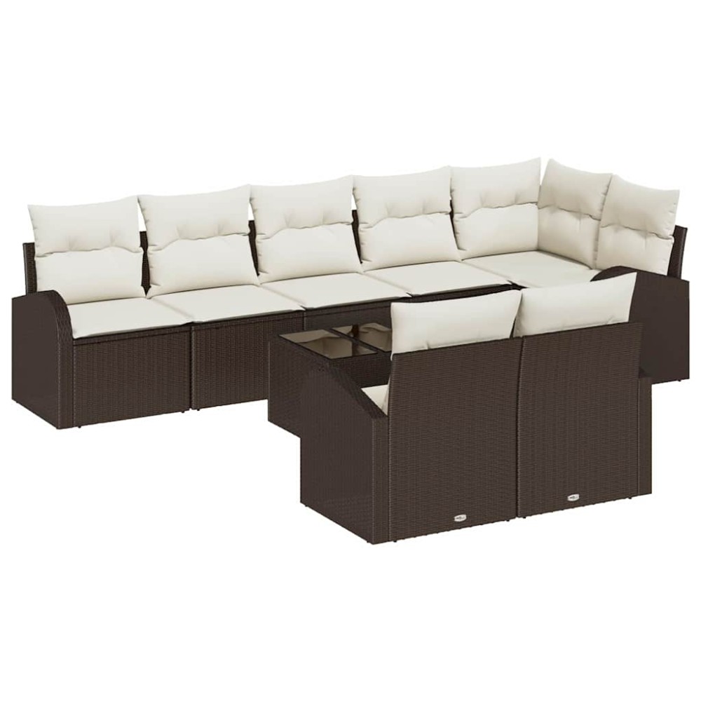 vidaXL Σετ Καναπέ Κήπου Καφέ και Κρέμα 55 x 55 x 37 εκ συνθετικό ρατάν