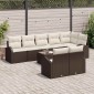 vidaXL Σετ Καναπέ Κήπου Καφέ και Κρέμα 55 x 55 x 37 εκ συνθετικό ρατάν
