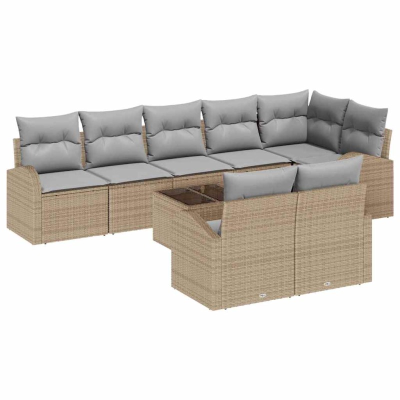 vidaXL Σετ Καναπέ Κήπου Μπεζ και Γκρι 55 x 55 x 37 εκ συνθετικό ρατάν