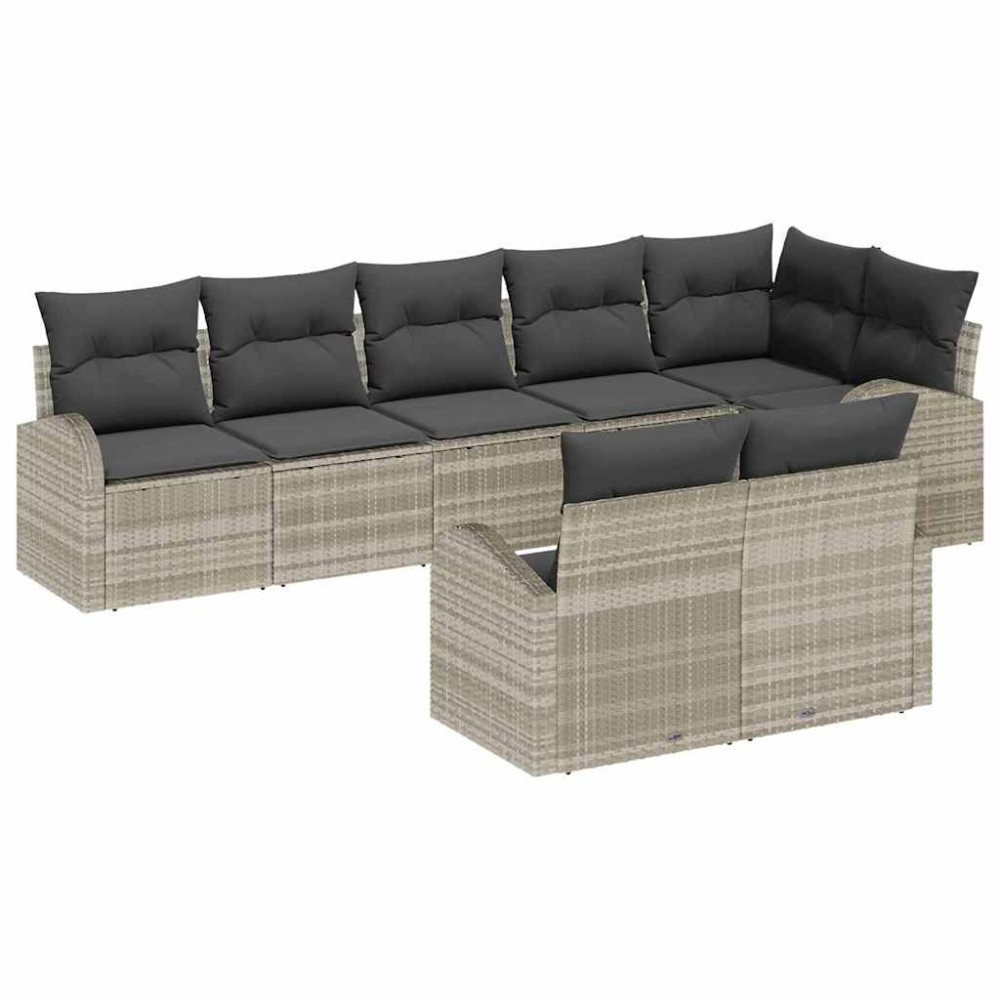 vidaXL Σετ Καναπέ Κήπου Ανοιχτό γκρι 55 x 55 x 37 εκ συνθετικό ρατάν