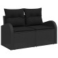 vidaXL Σετ Καναπέ με μαξιλάρι Μαύρο Πολυ Ρατάν