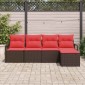 vidaXL Σετ Καναπέ με μαξιλάρι 5 pcs Καφέ συνθετικό ρατάν