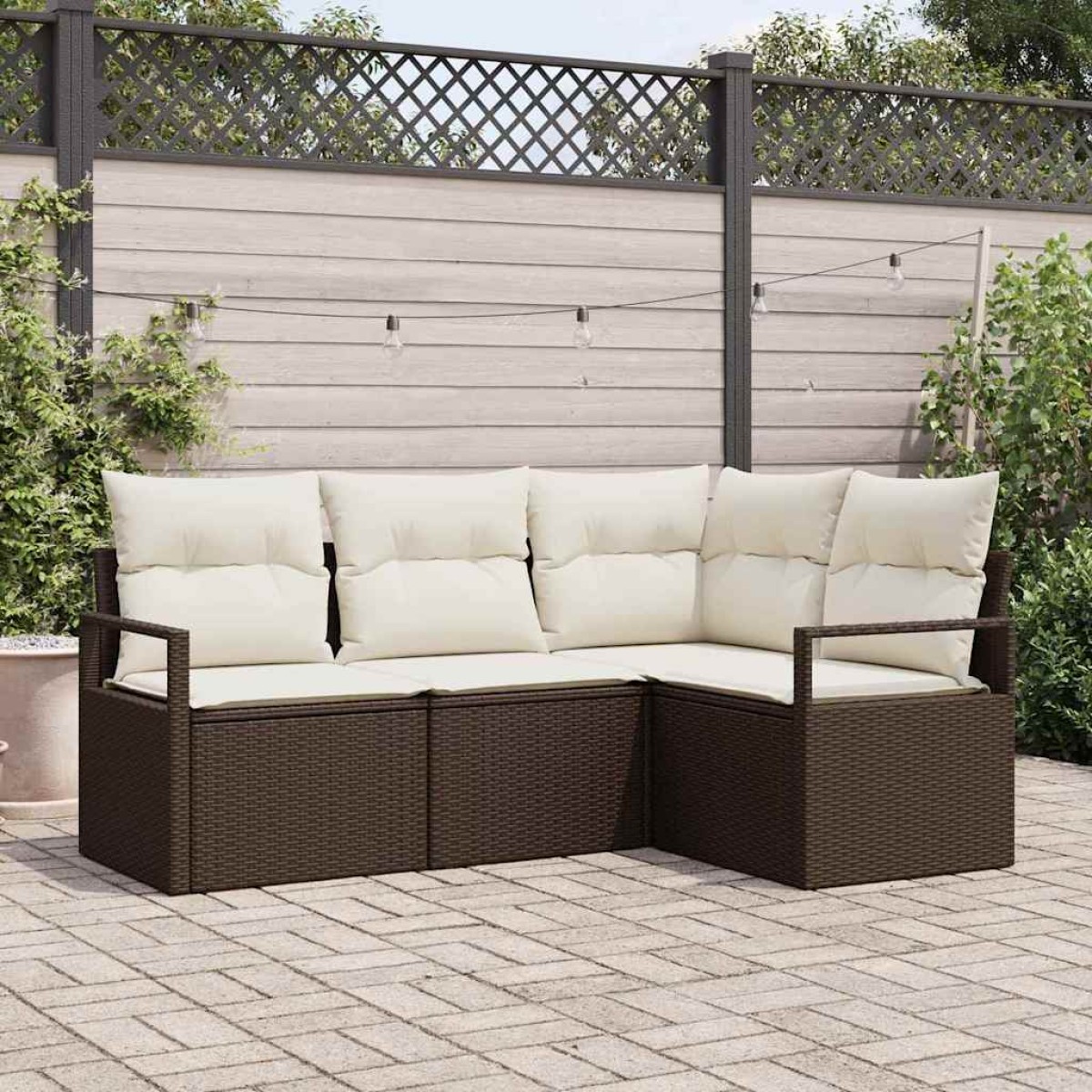 vidaXL Σετ Καναπέ 4 pcs Καφέ συνθετικό ρατάν